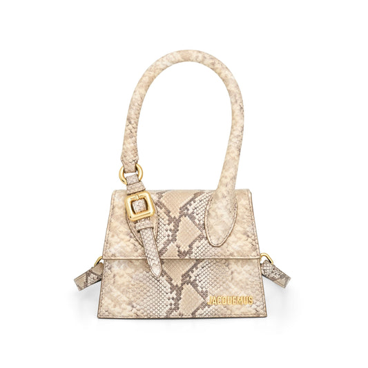 JACQUEMUS Le Chiquito Moyen Boucle Leather Bag (Beige)