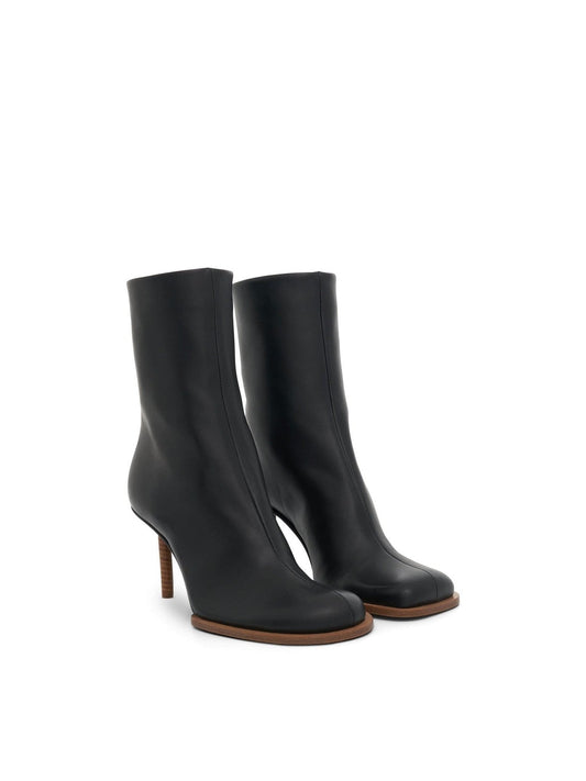 JACQUEMUS Round Square Boots (Black)