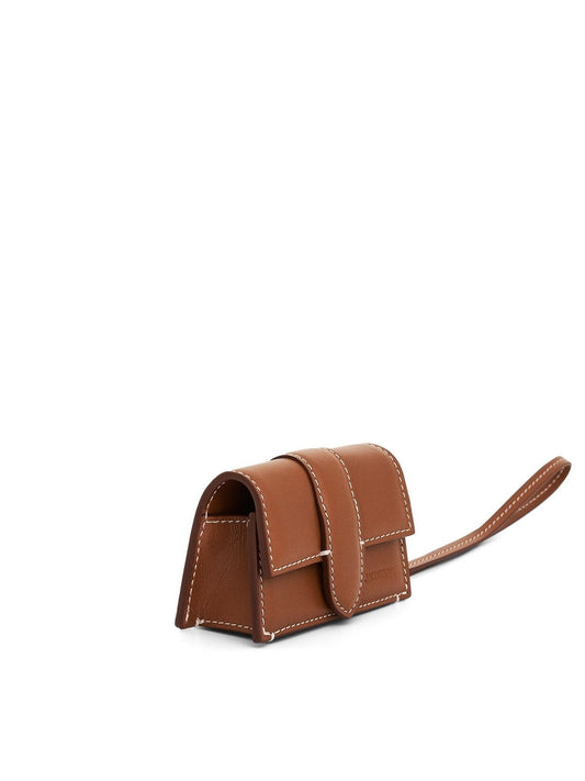 JACQUEMUS Le Porte Bambino Leather Pouch (Light Brown 2)