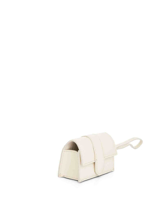 JACQUEMUS Le Porte Bambino Leather Pouch (White)