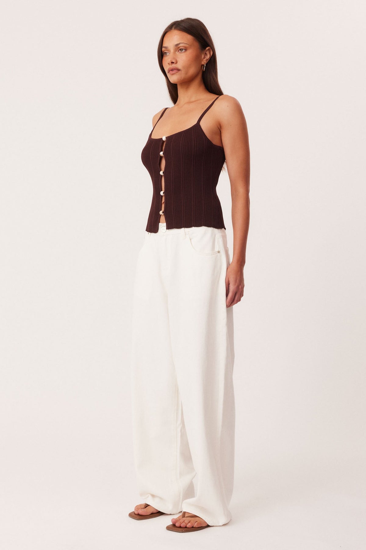 SNDYS ODESSA KNIT TANK TOP (Chocolate)