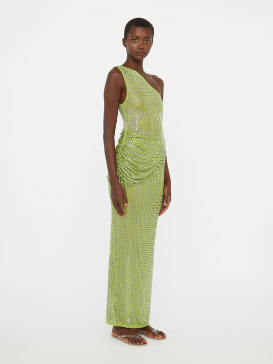 Christopher Esber Cirrus Cutaway Shoulder Dress (Fern)