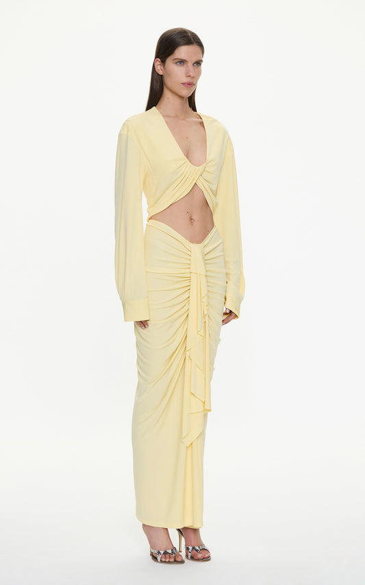CHRISTOPHER ESBER Vivenda Drape Long Sleeve Top (Butter)
