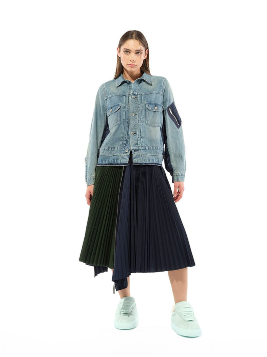 SACAI Cotton Zipper Skirt (Navy)
