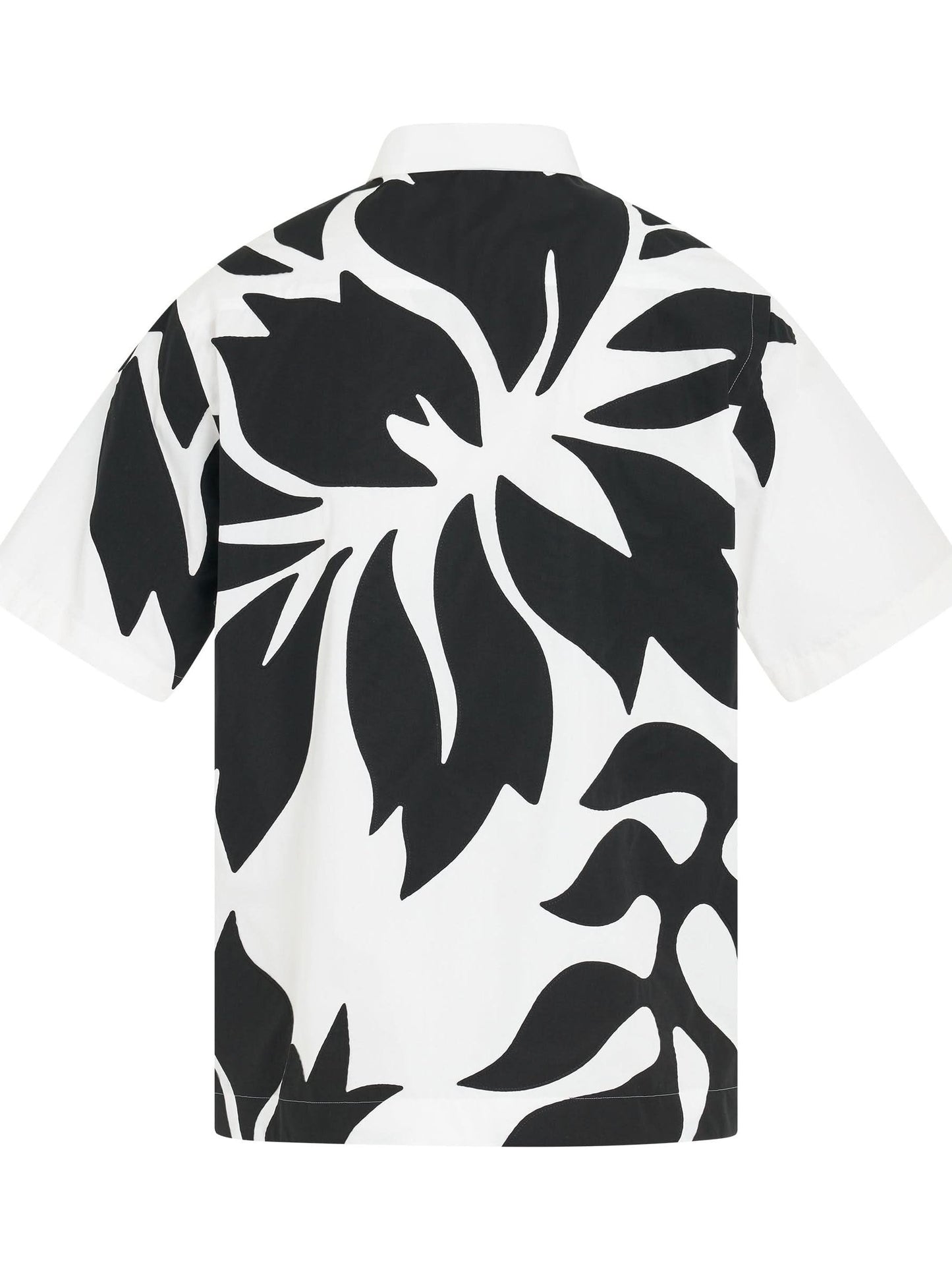 SACAI Floral Embroidered Patch Cotton Poplin Shirt (White)