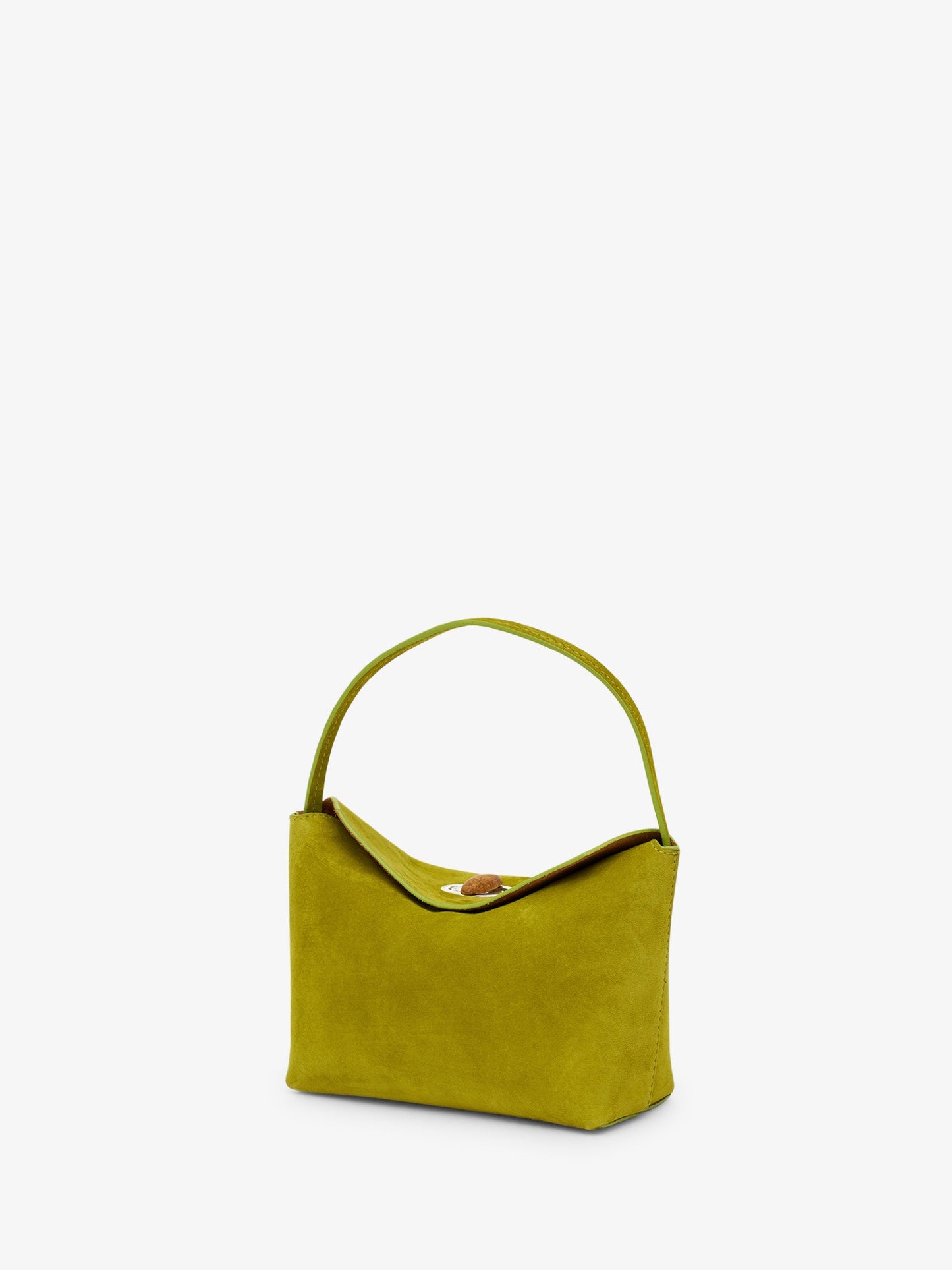 Christopher Esber Turnlock Suede Mini Bag (Chartreuse)