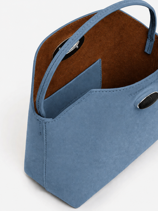 CHRISTOPHER ESBER Turnlock Suede Mini Bag (Blue)