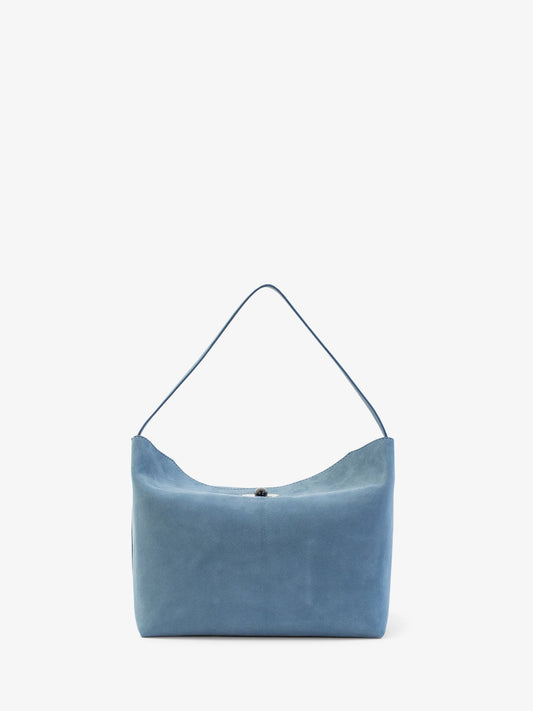 CHRISTOPHER ESBER Turnlock Suede Shoulder Bag (Blue)