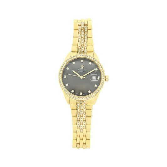Image of Watches. Productname: Roberto Carati Diana Crystal Black Face Ladies Watch M1023 BE-V6 in Watch colour by brand - Roberto Carati