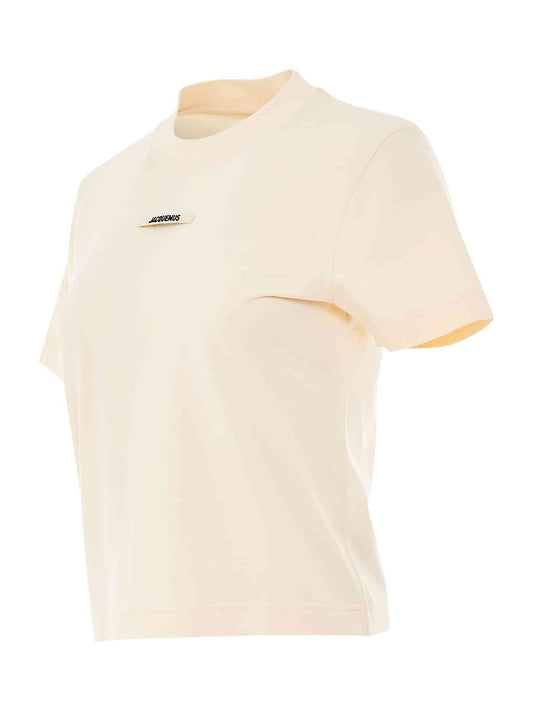 JACQUEMUS Gros Grain Logo T-Shirt (Beige)