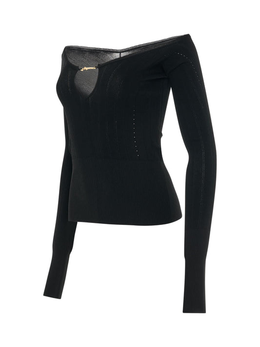 JACQUEMUS Pralu Lingerie Charm Top (Black)