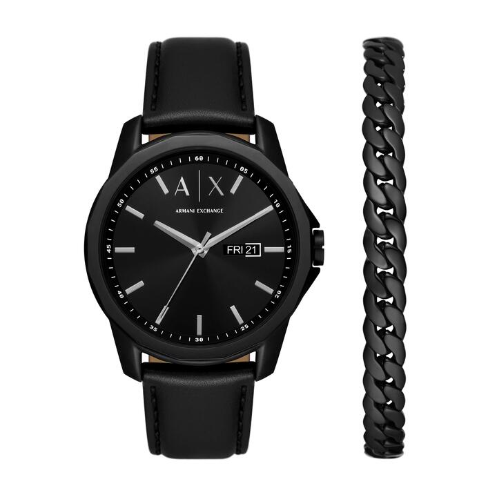 Image of Watches. Productname: Armani Exchange Banks AX7147SET Black Men's Watch Gift Set in Watch colour by brand - Armani Exchange