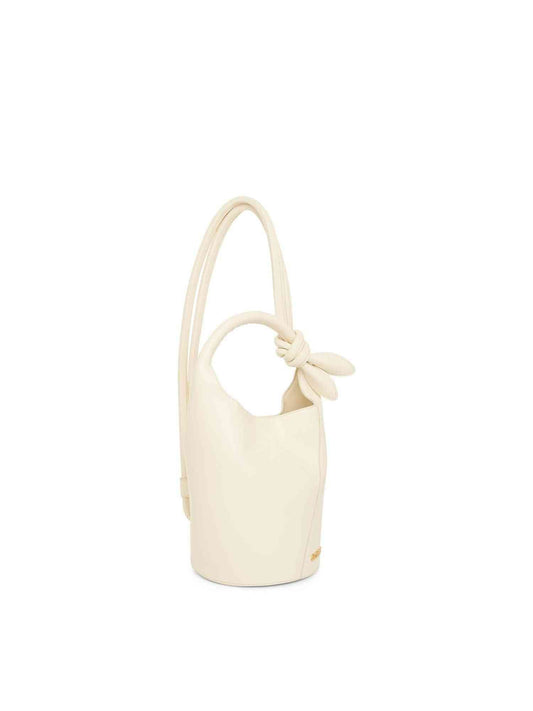 JACQUEMUS Le Petit Tourni Leather Bag (Light Ivory)