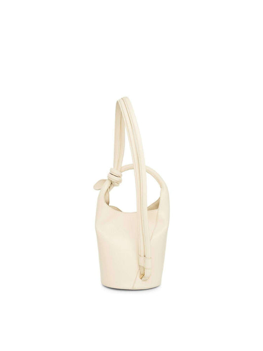 JACQUEMUS Le Petit Tourni Leather Bag (White)