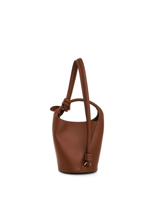 JACQUEMUS Le Petit Tourni Leather Bag (Brown)