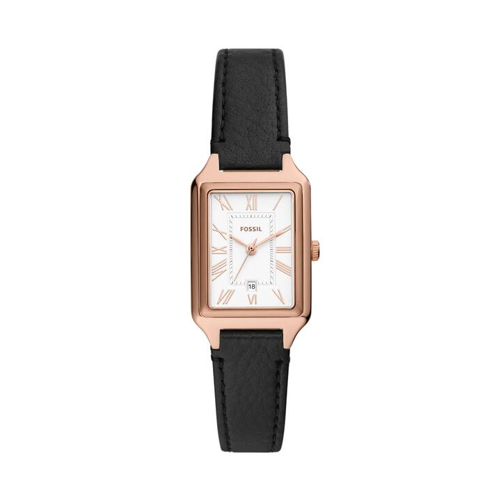Image of Watches. Productname: Fossil Raquel Three-Hand Date Black LiteHide Leather Watch ES5310 in Watch colour by brand - Fossil