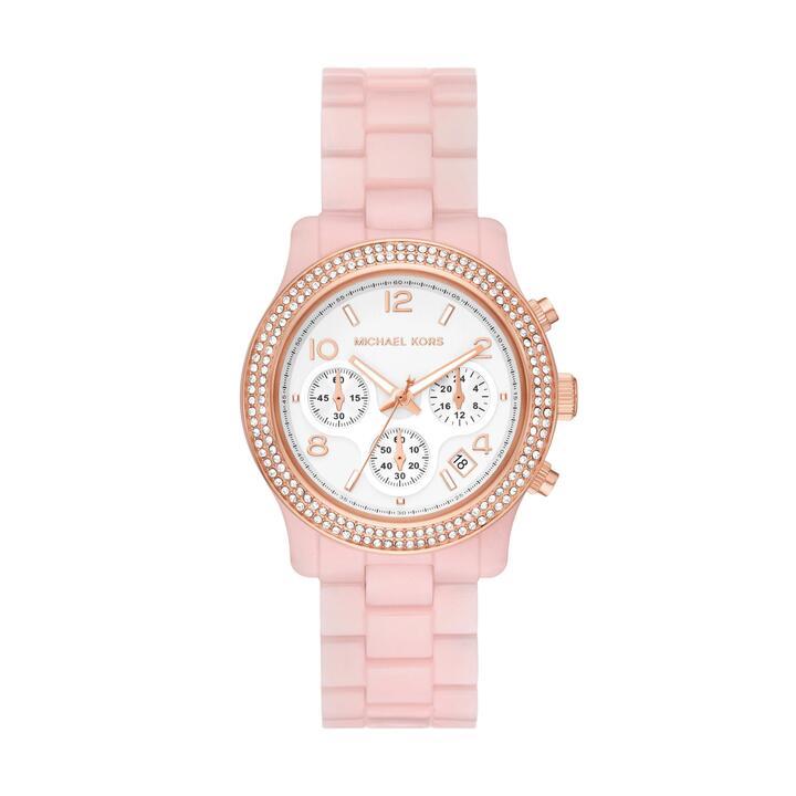 Image of Watches. Productname: Michael Kors Runway Chronograph Blush Acetate Watch MK7424 in Watch colour by brand - Michael Kors
