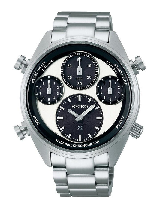 Image of Watches. Productname: Seiko Prospex Speedtimer Silver and Black Men's Watch SFJ001P in Watch colour by brand - Seiko