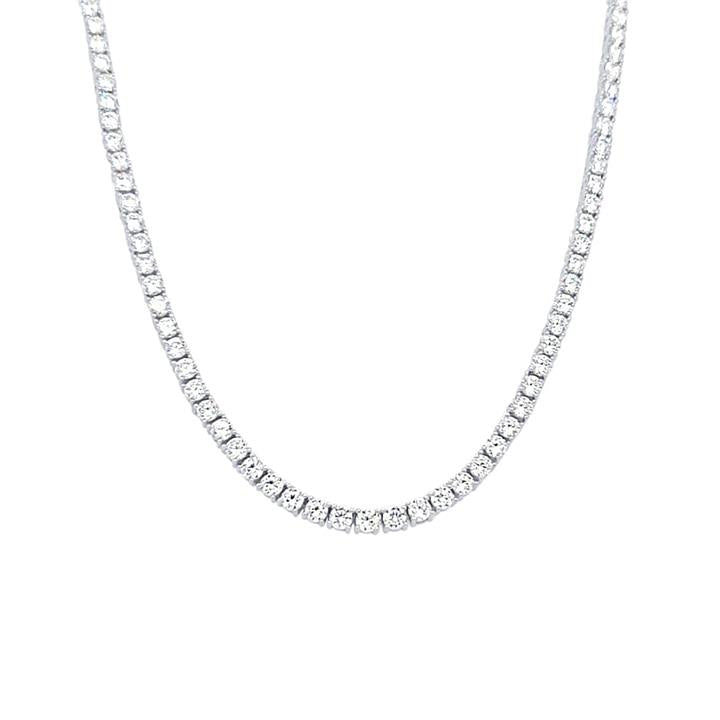 Image of Necklaces. Productname: 41cm Tennis Claw Necklace with Cubic Zirconia in Sterling Silver in Silver colour by brand - Bevilles