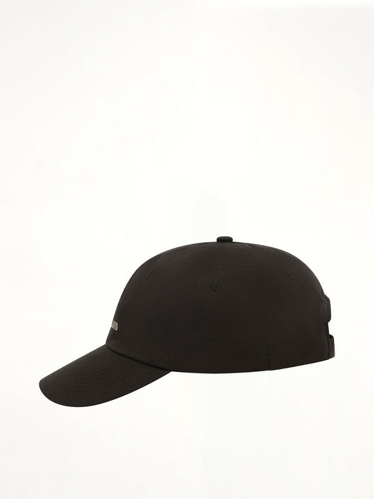 STONE ISLAND 910001 Ripstop Baseball Cap (Black)