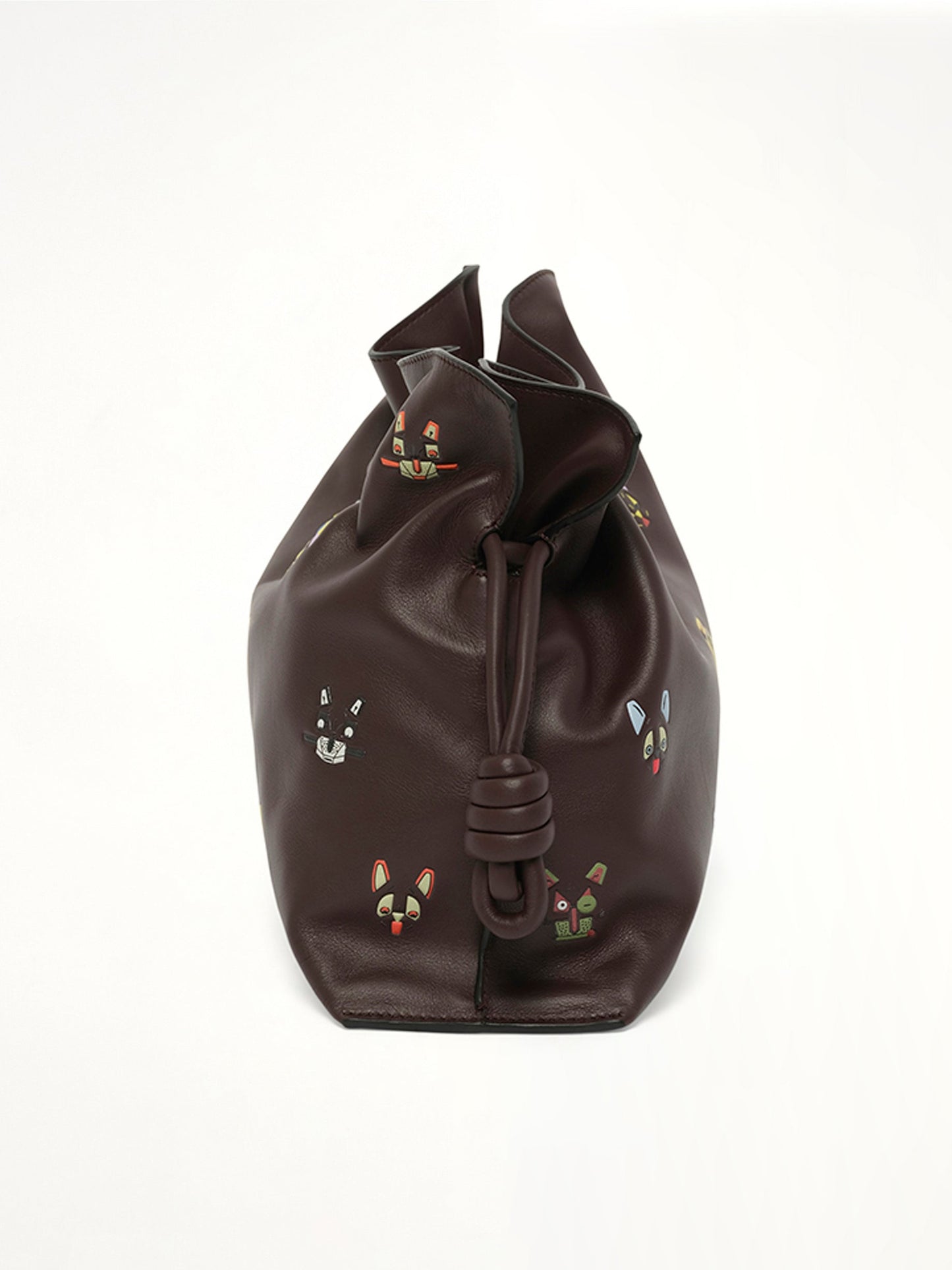 LOEWE Flamenco Clutch Allover Cats Medium Bag (Brown)
