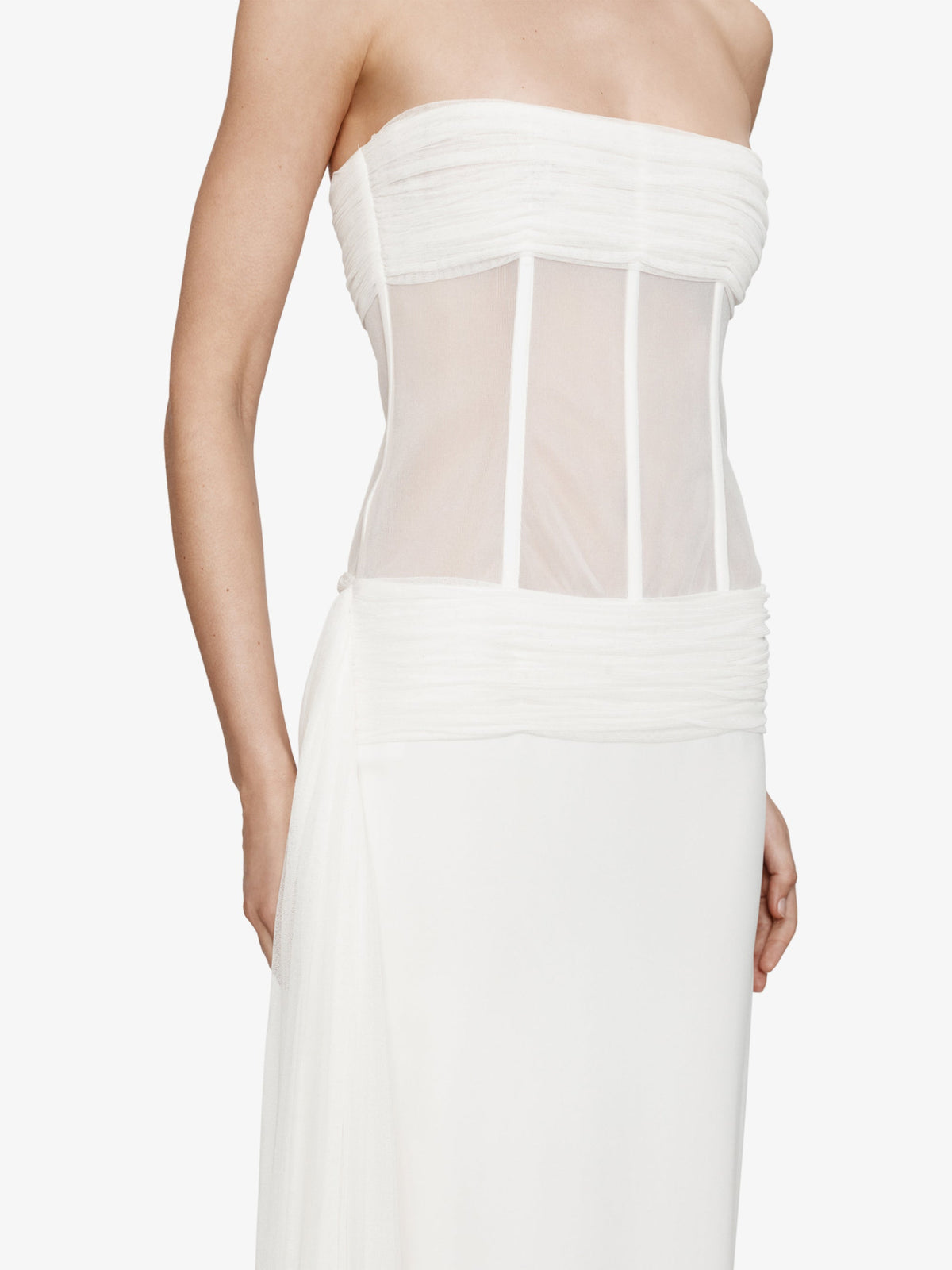 Christopher Esber Veiled Corset Dress (White)