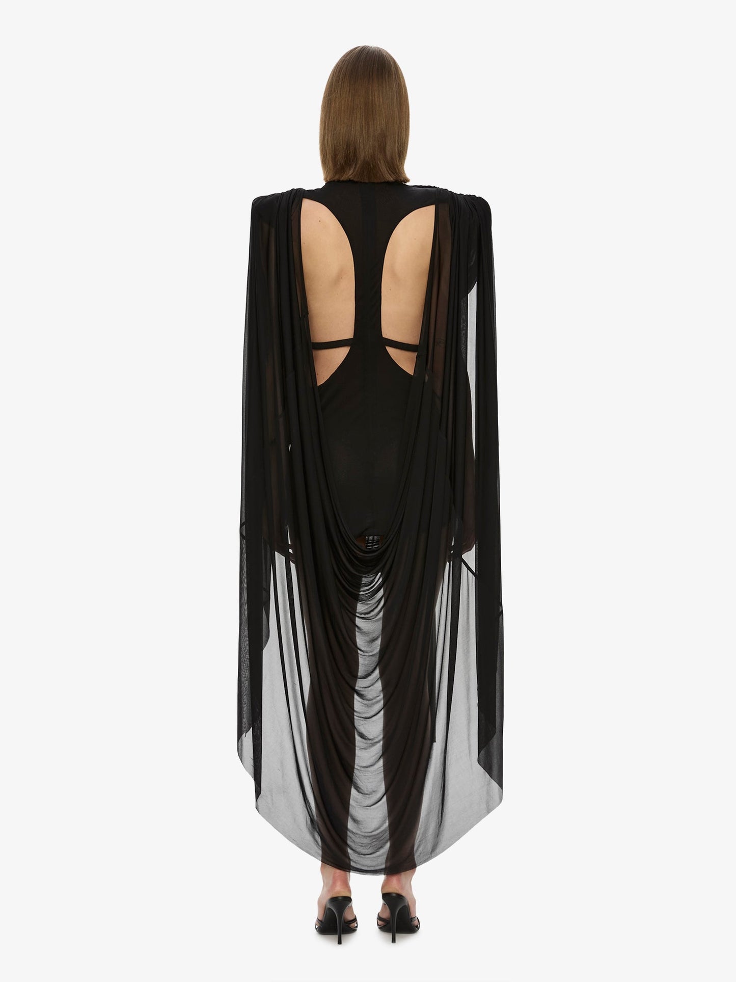 CHRISTOPHER ESBER Torrent Draped Mini Dress (Black)