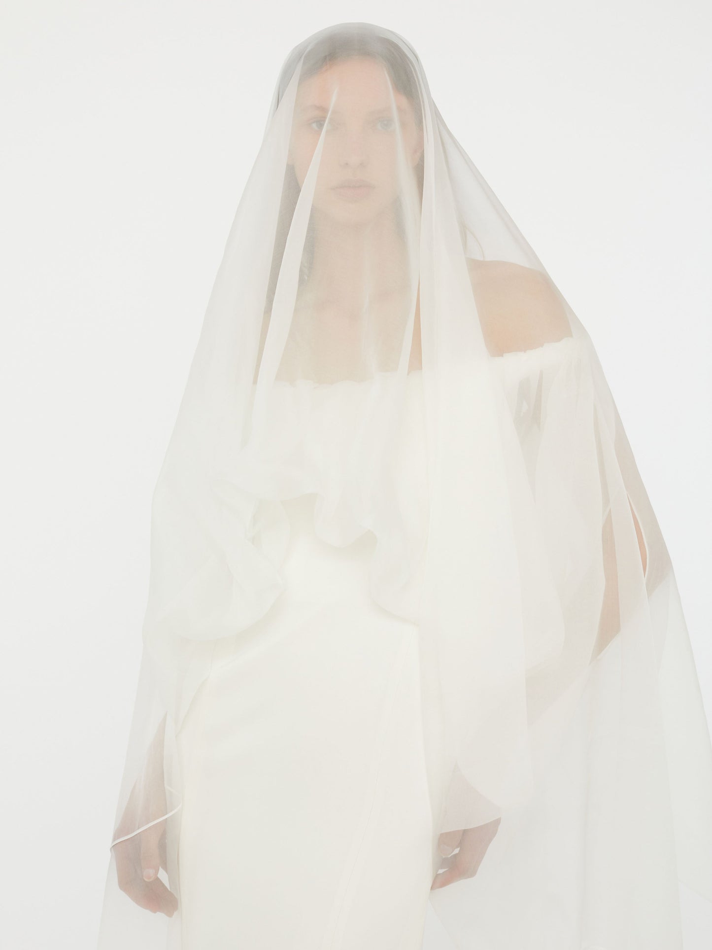 Christopher Esber Vapour Overlay Silk Gown (White)