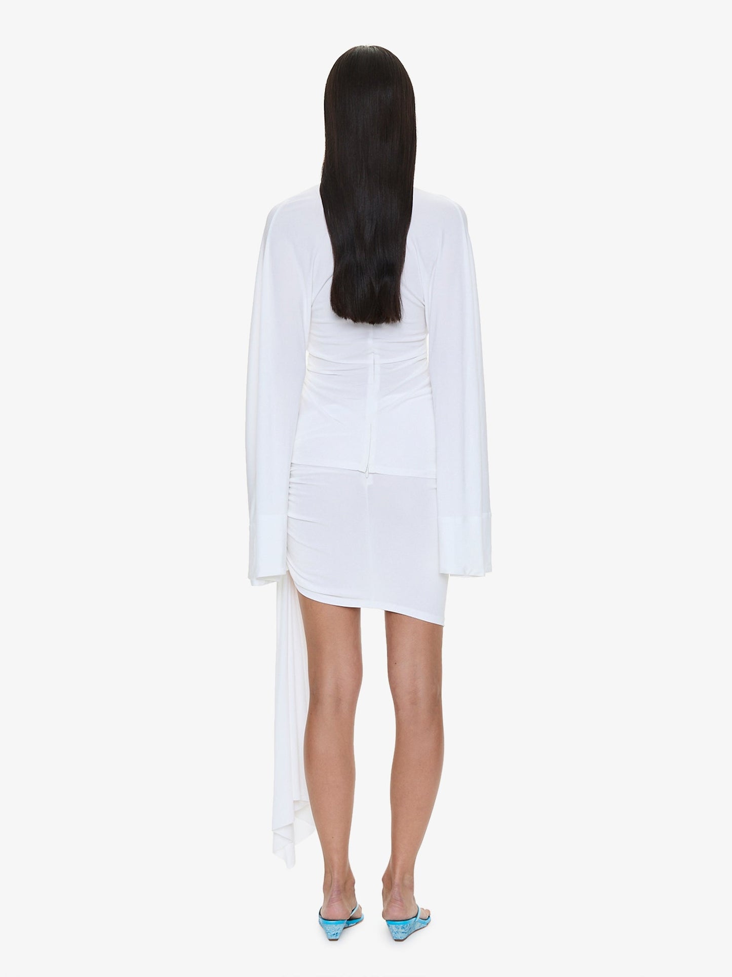 CHRISTOPHER ESBER Salacia Ruched Long Sleeve Top (White)
