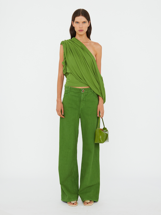 Christopher Esber Aiba Draped Jersey Tee (Cactus)