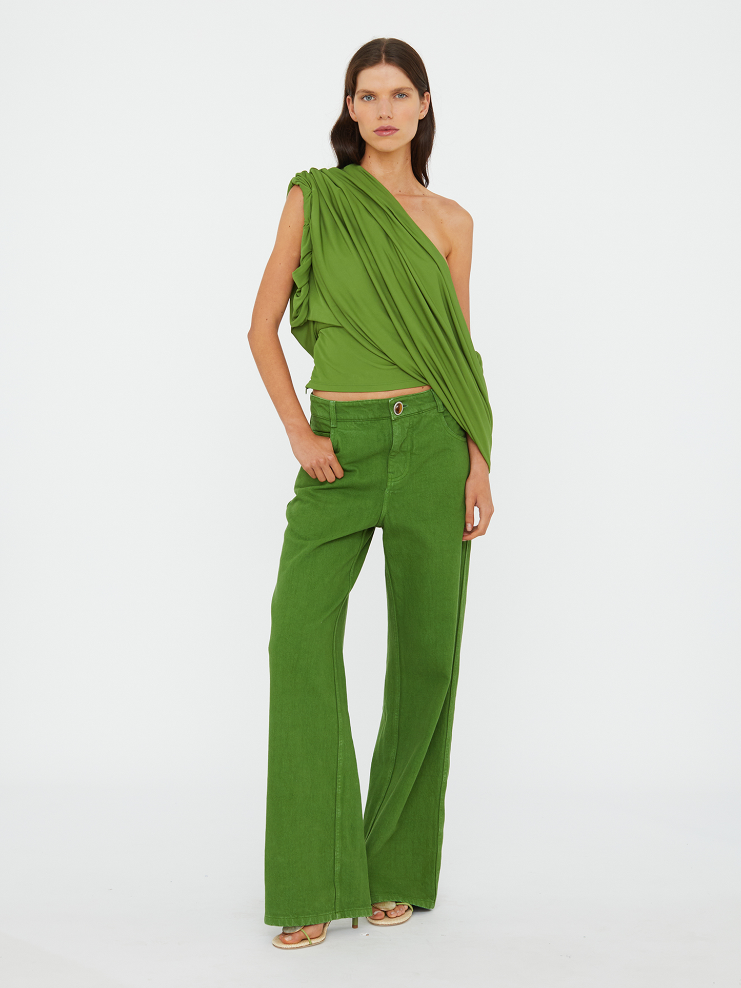 Christopher Esber Aiba Draped Jersey Tee (Cactus)