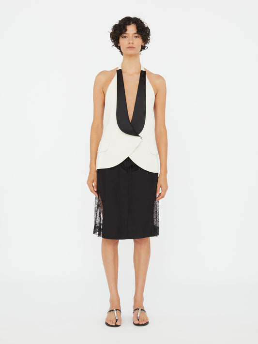 Christopher Esber Tuxedo Contrast Silk Vest (Black)