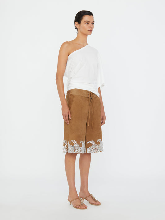 Christopher Esber One Shoulder Draped Tee (White)