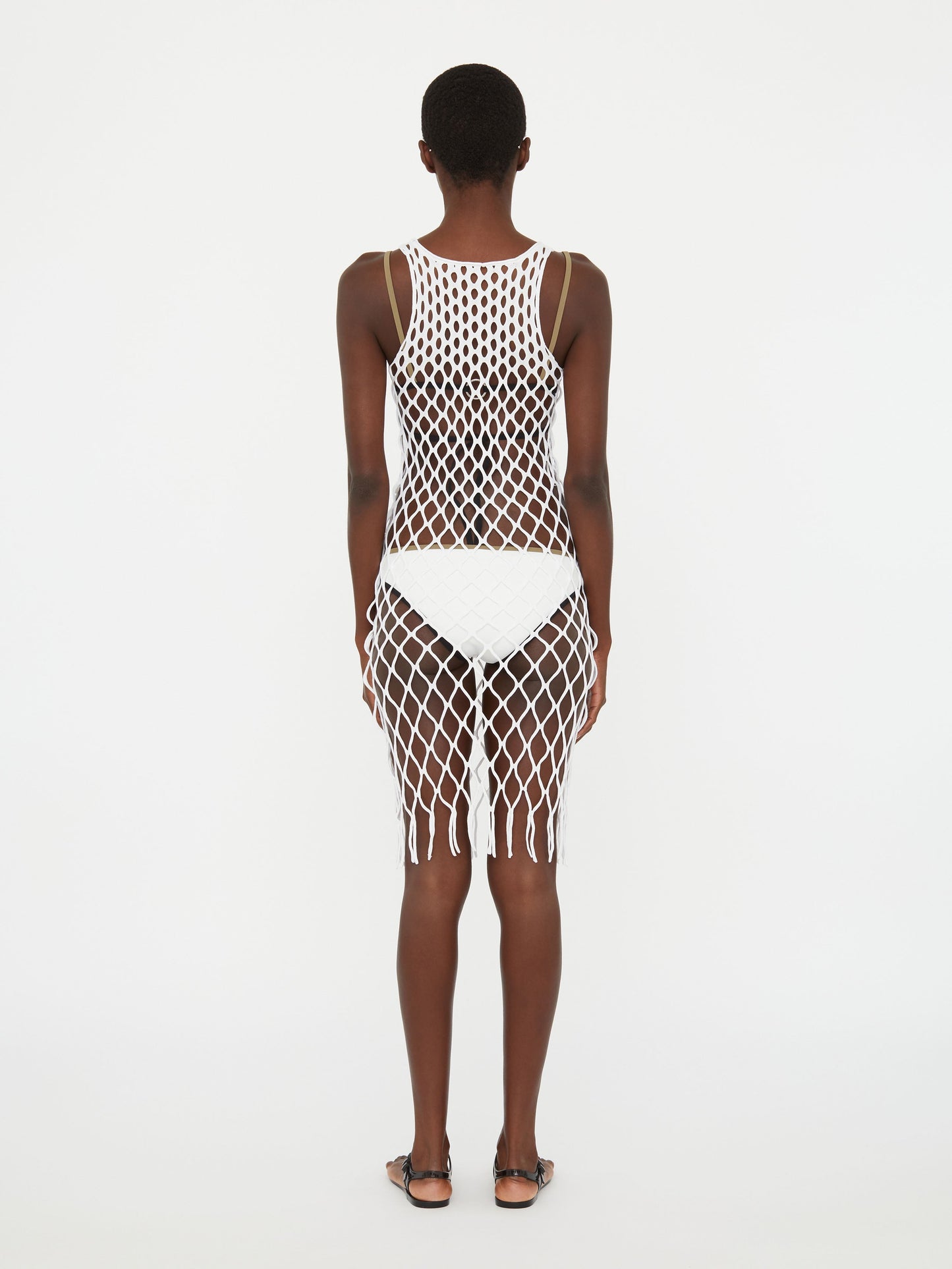 Christopher Esber Knitted Mesh Tank Dress (White)