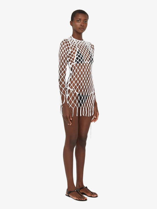Christopher Esber Knitted Mesh Mini Dress (White)