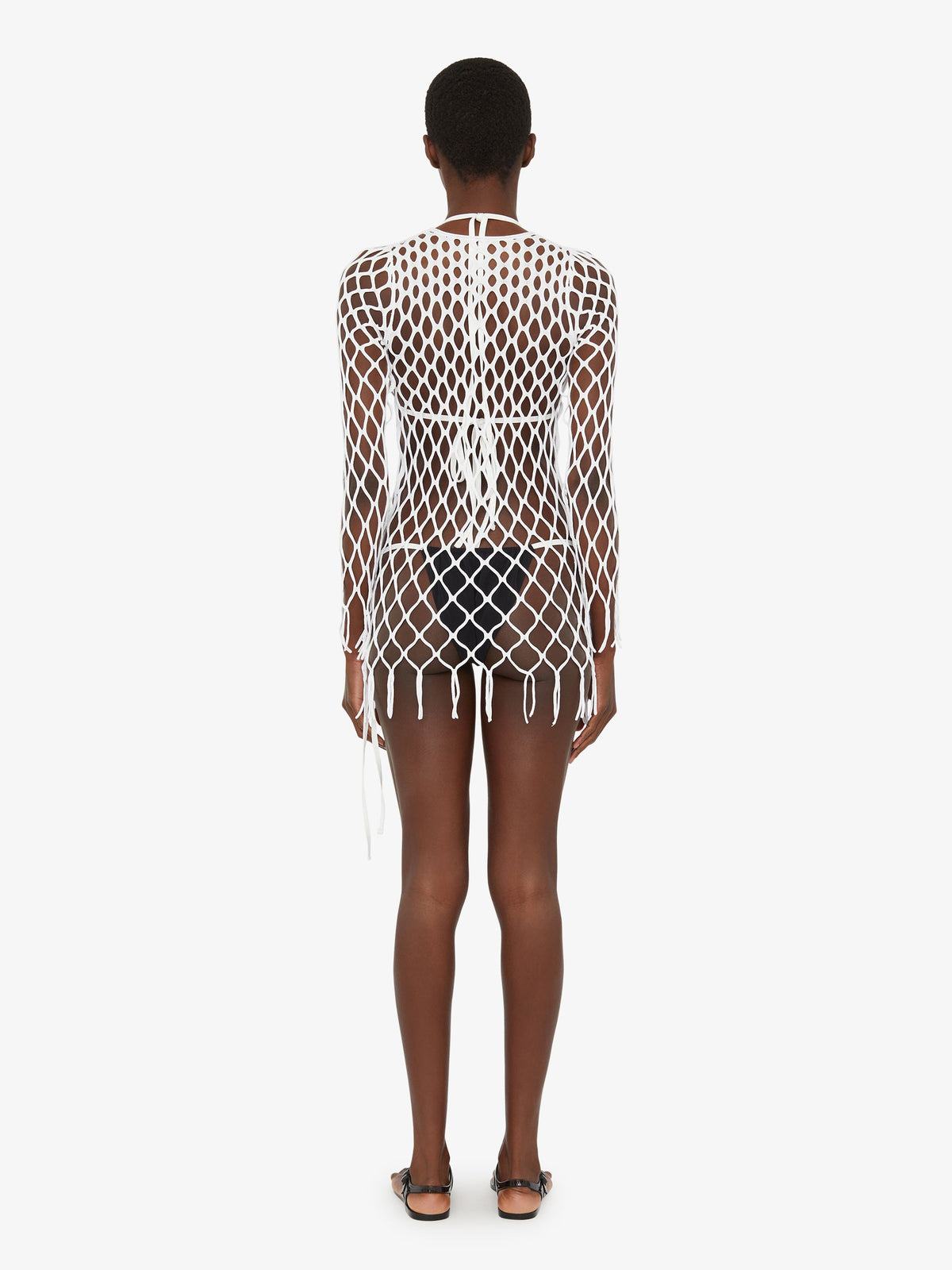 Christopher Esber Knitted Mesh Mini Dress (White)