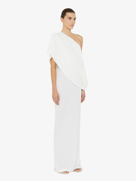 Christopher Esber Aiba Draped Jersey Tee Dress (White)