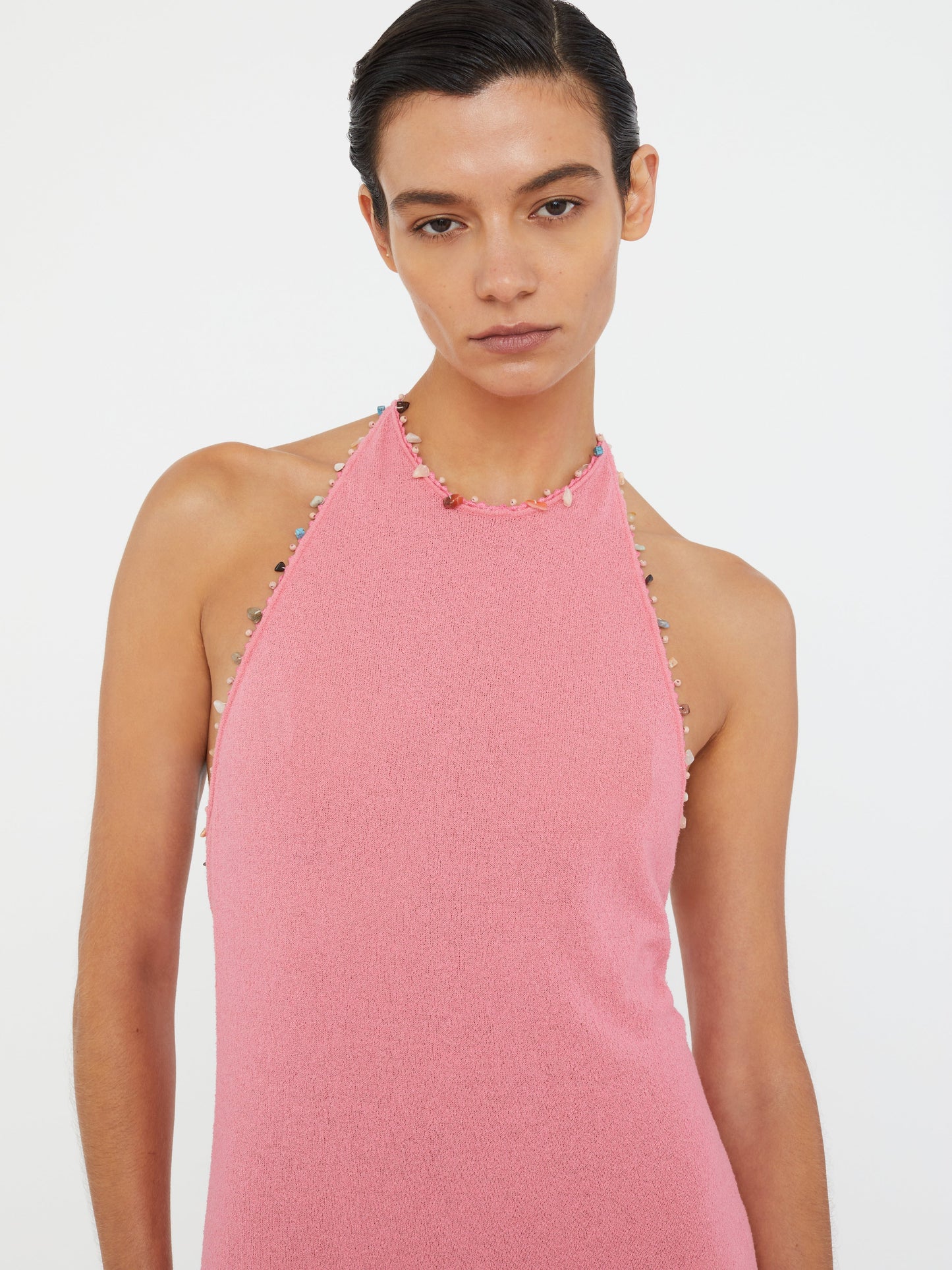 Christopher Esber Beach Quartz Halter Dress (Pink)