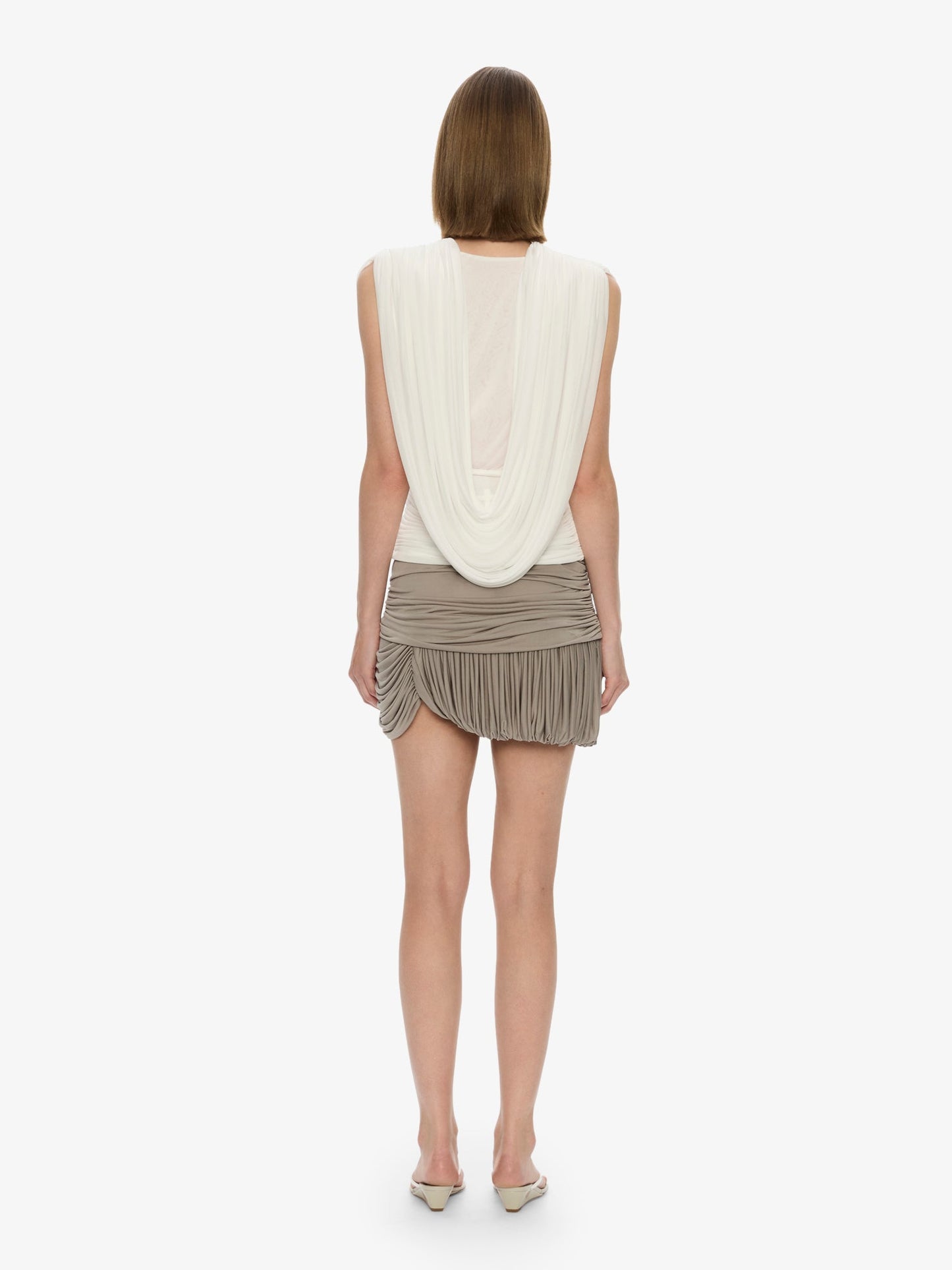 CHRISTOPHER ESBER Ripple Drape Top (White)