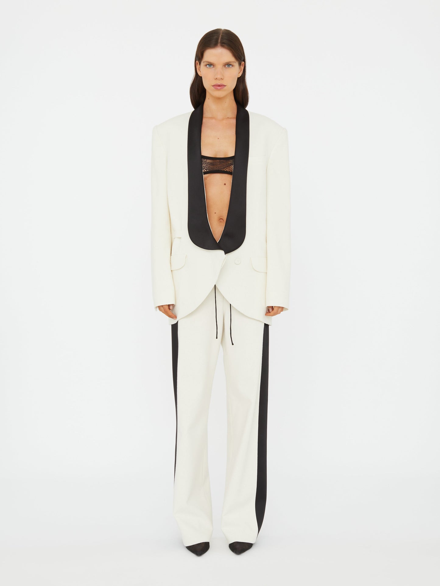 Christopher Esber Tuxedo Contrast Silk Trouser (Black)