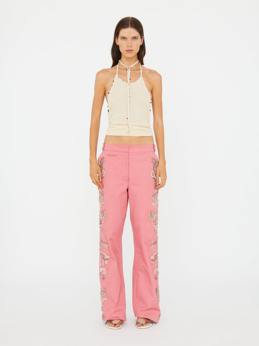 Christopher Esber Duke Embellished Chino Pant (Pink)