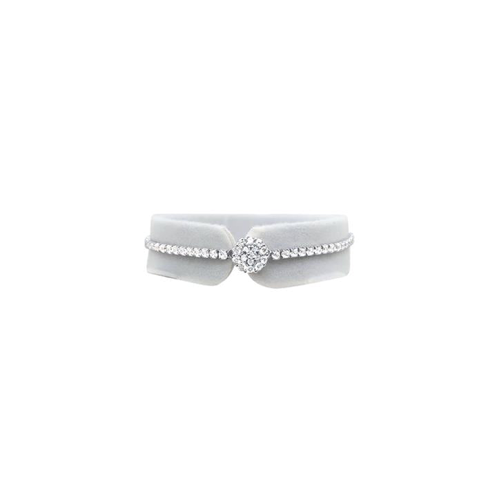Image of Bracelets. Productname: 18cm Cluster Halo Tennis Bracelet with Cubic Zirconia in Sterling Silver in Silver colour by brand - Bevilles