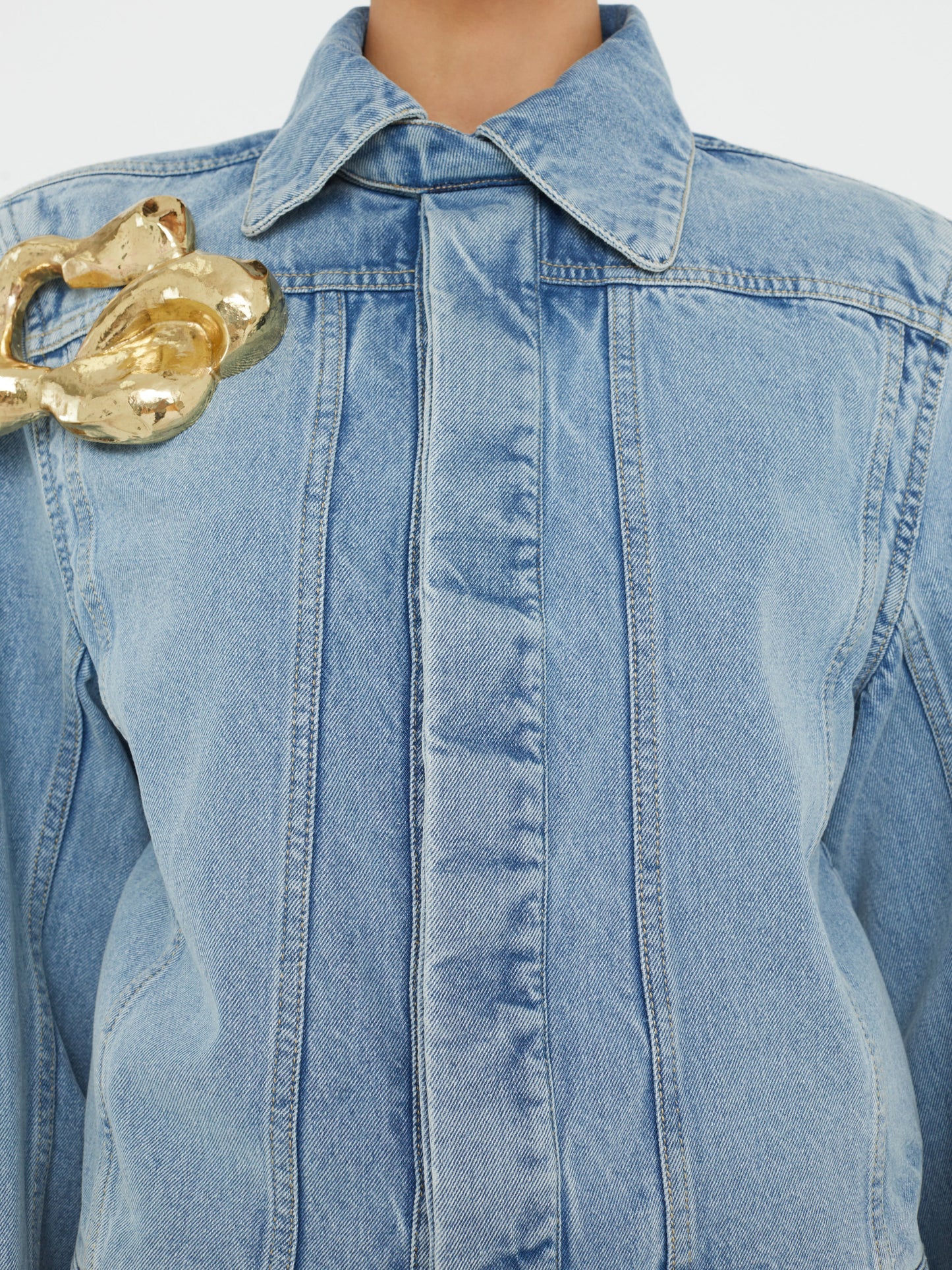 Christopher Esber Sculptured Corsage Denim Jacket (Indigo)