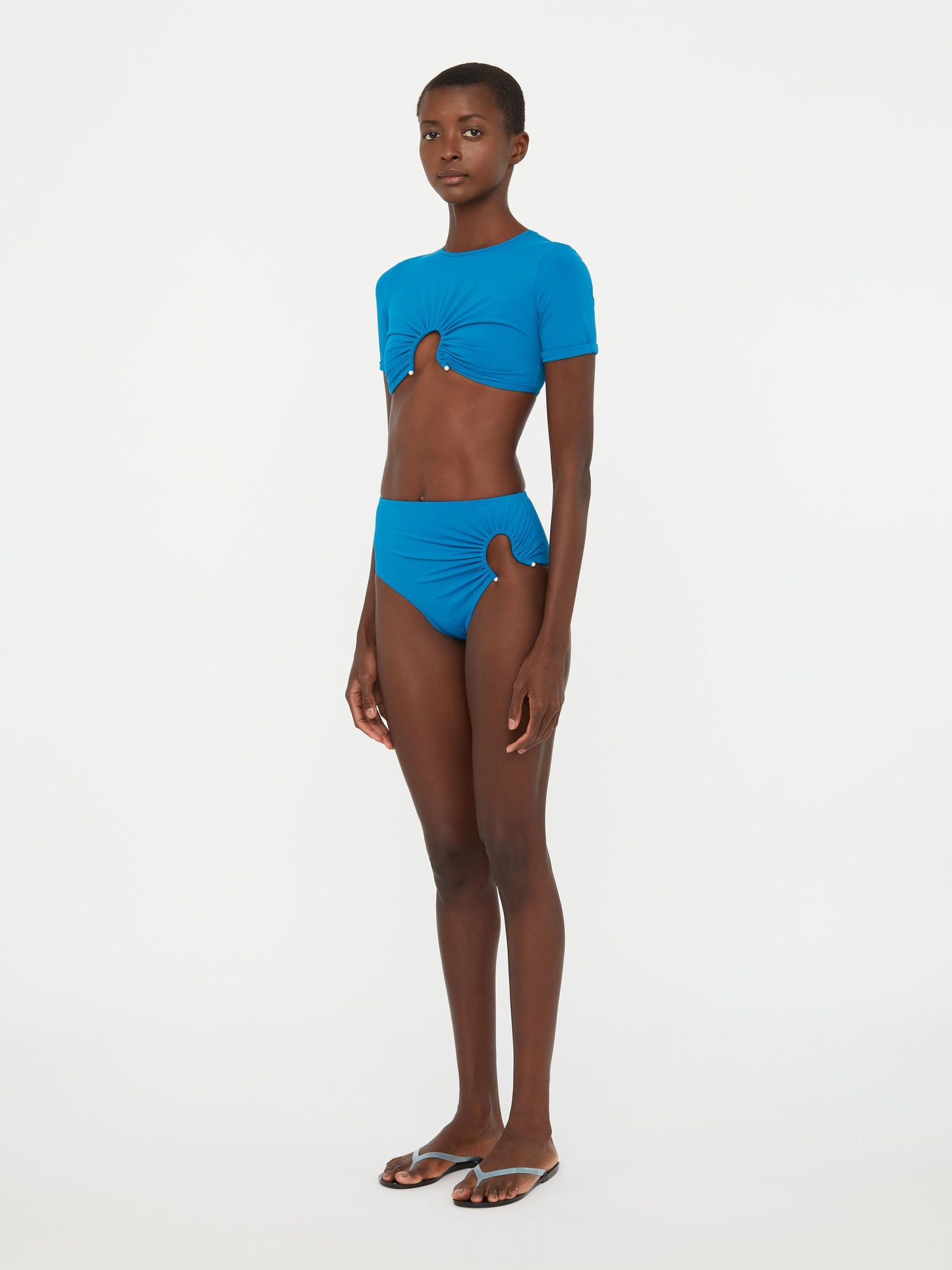 Christopher Esber Ruched Crescent High Brief (Lake)