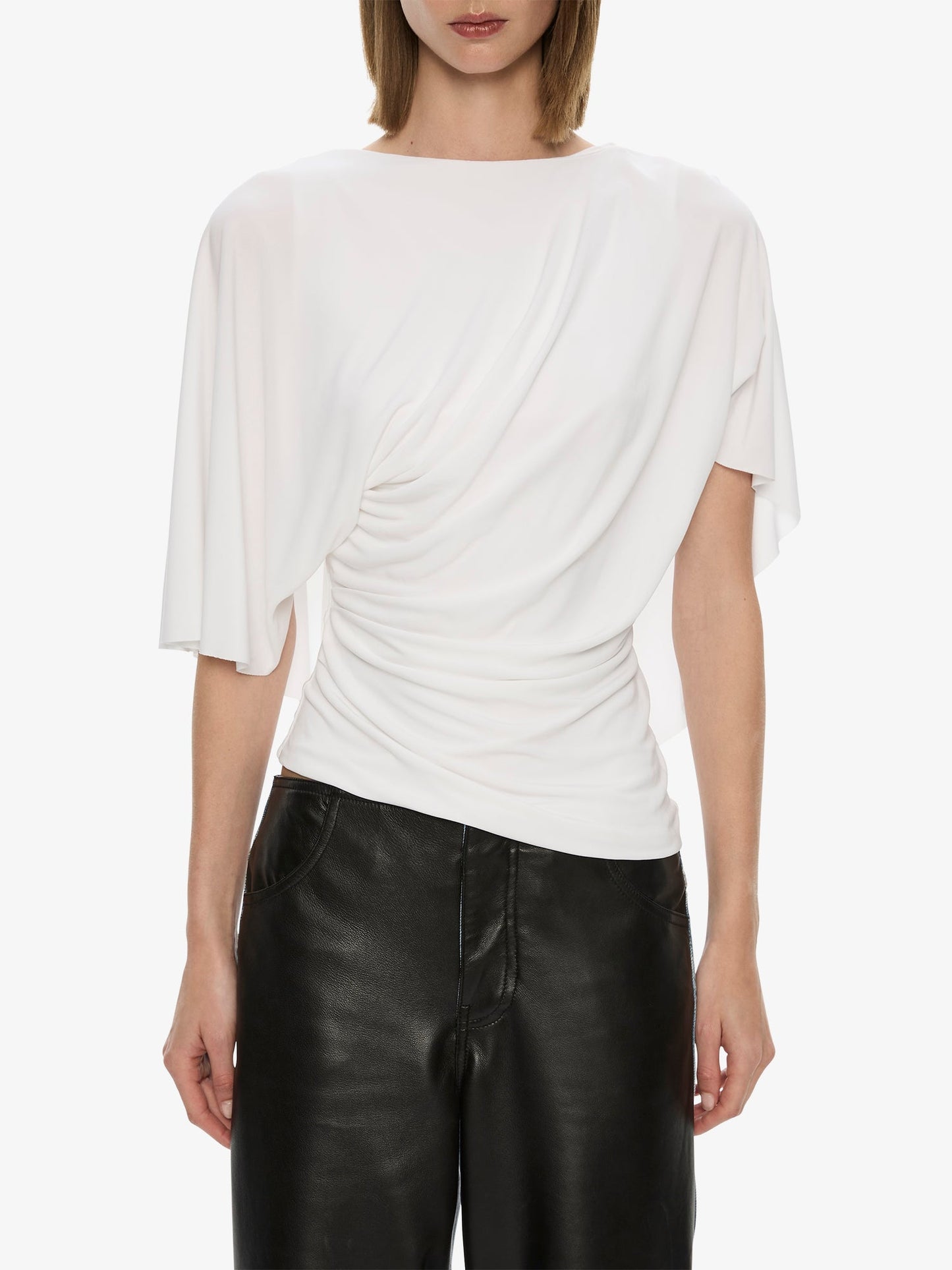 CHRISTOPHER ESBER Fluted Jersey Top (White)