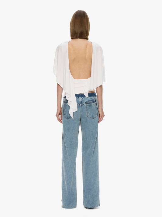 CHRISTOPHER ESBER Fluted Jersey Top (White)