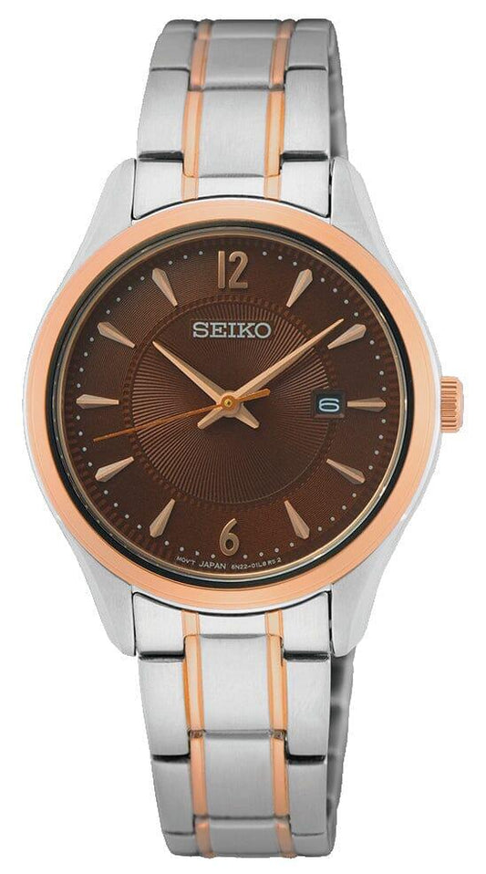Image of Watches. Productname: Seiko Daywear Two Tone Women's Watch SUR476P in Watch colour by brand - Seiko