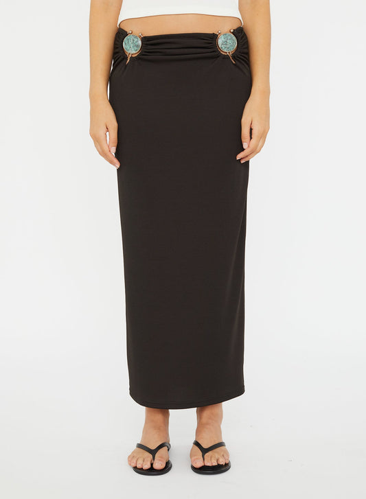 CHRISTOPHER ESBER Mineral Stone Ruched Skirt (Carbon)