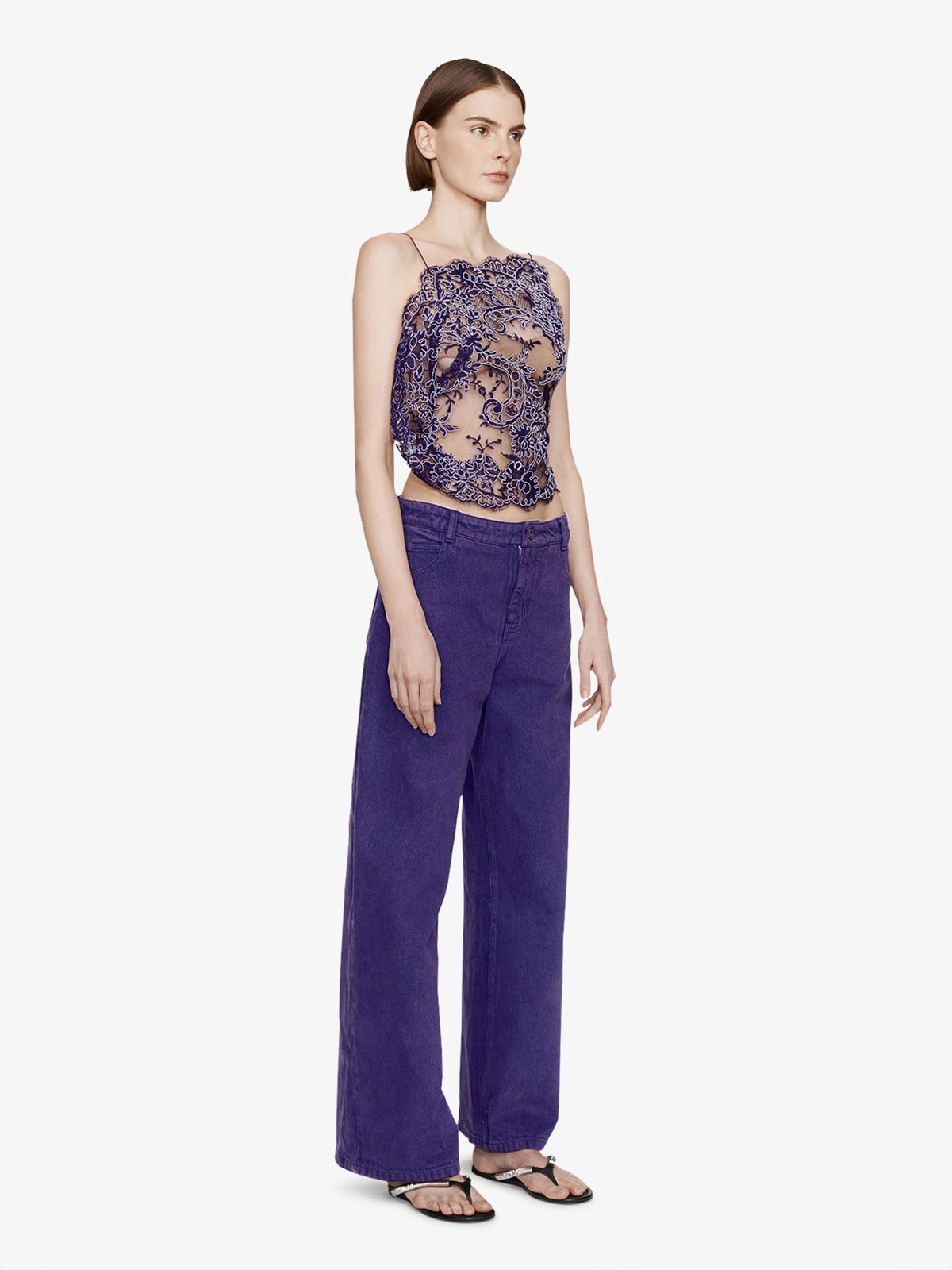 CHRISTOPHER ESBER Iris Floating Lace Cami (Viola)