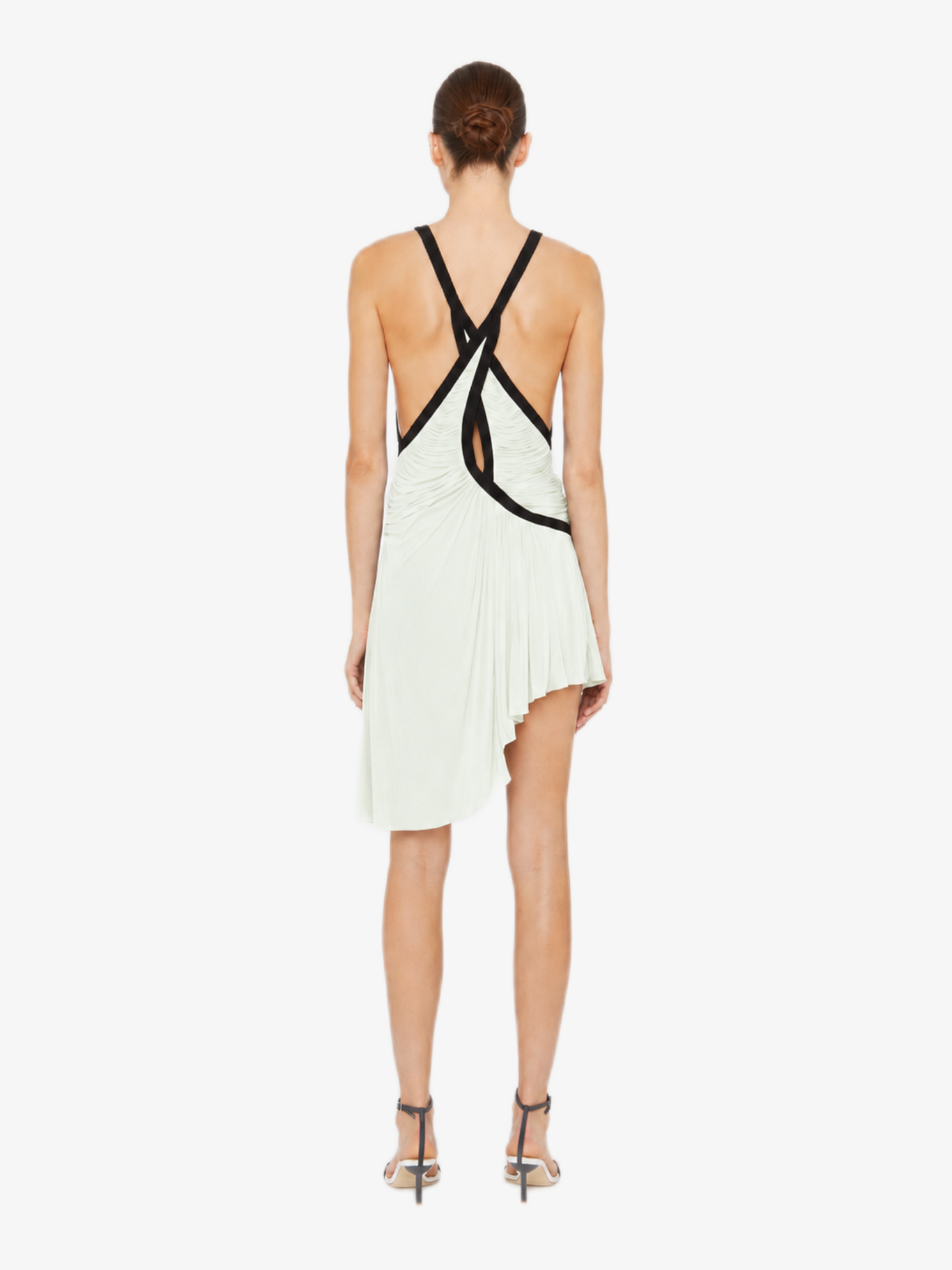 CHRISTOPHER ESBER Suspended Jersey Fluted Mini Dress (Black)